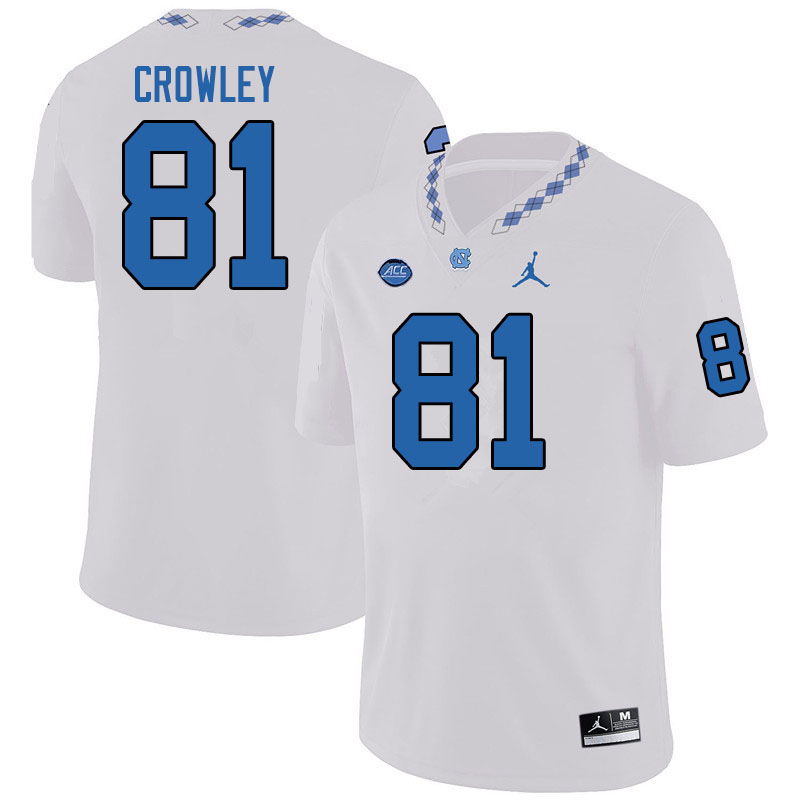 Jordan Brand Men #81 Will Crowley North Carolina Tar Heels College Football Jerseys Sale-White